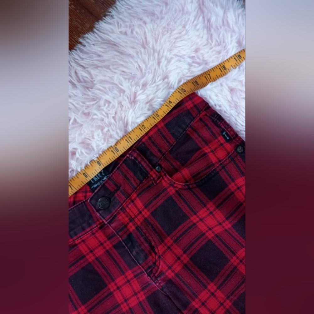 Tripp nyc nwot red&black plaid punk rock skinny jeans! 31-32" waist - Picture 4 of 5